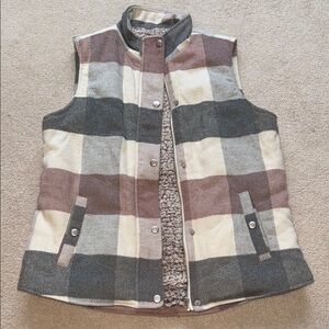 Plaid Sherpa-Lined Vest